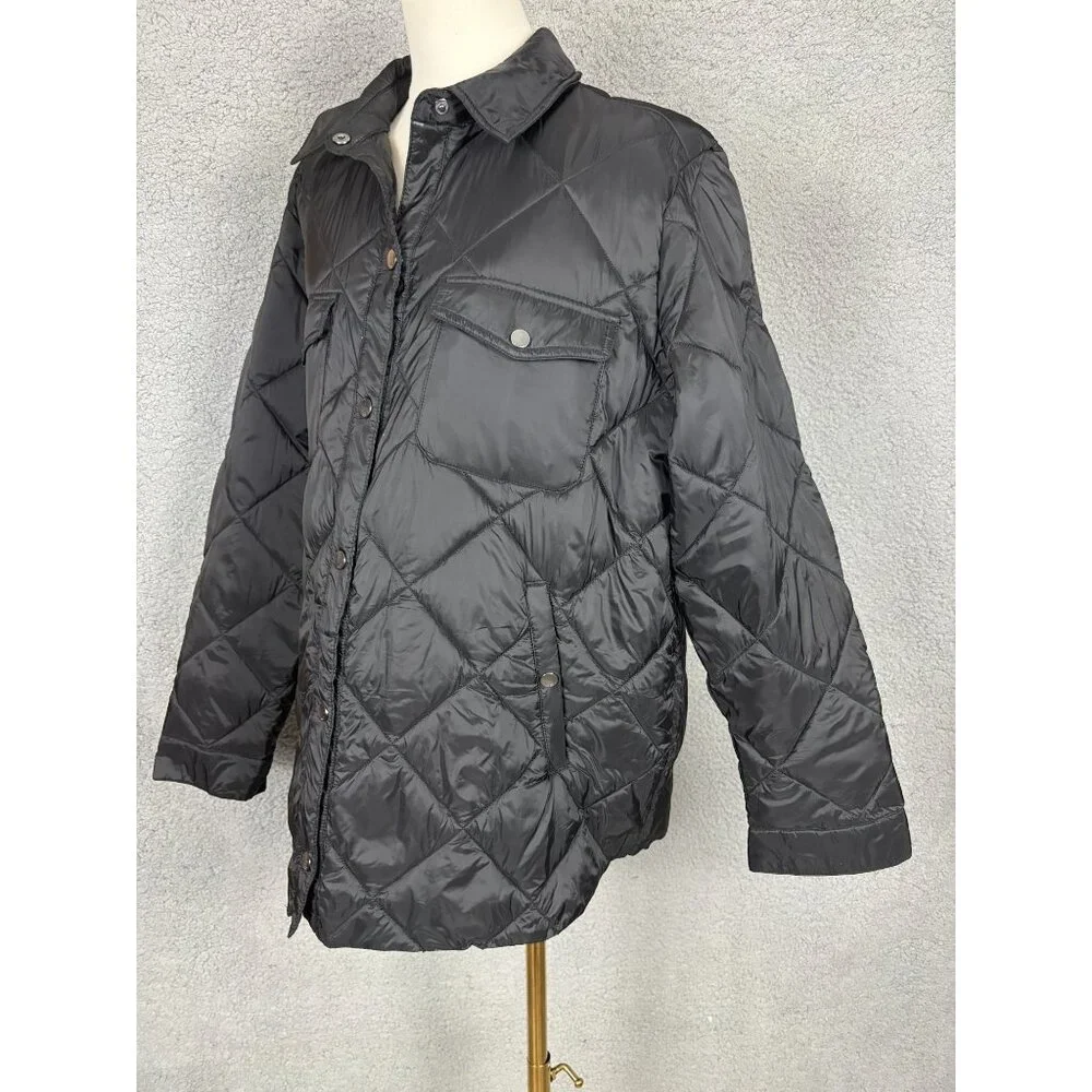 32 Degrees Heat Recycled Poly Cloudfill Packable Shirt Jacket Size XL Black NWTs - Picture 4 of 8